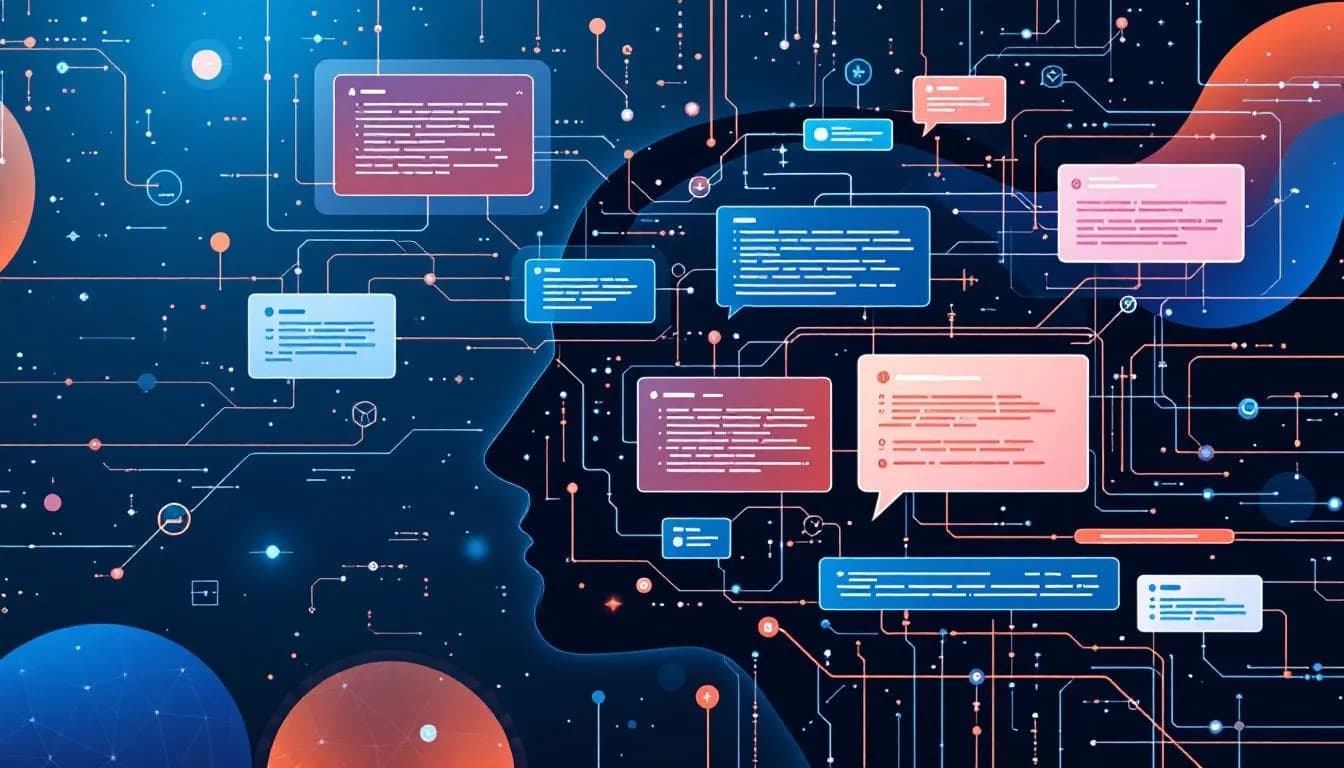 Abstract visualization of context engineering with structured information flows