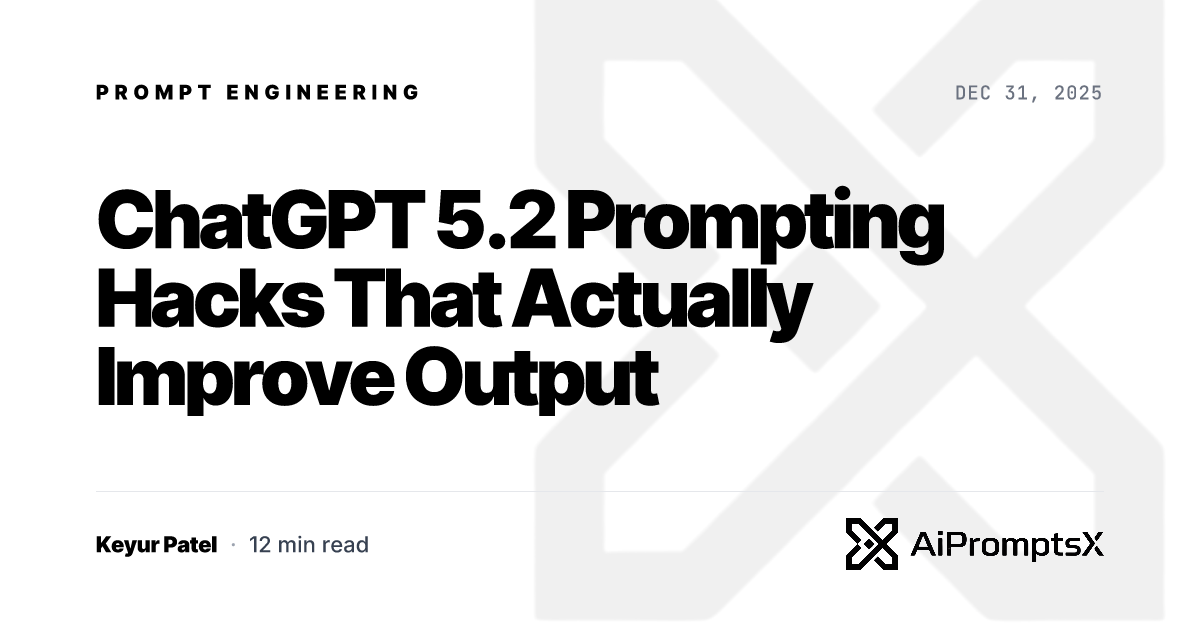ChatGPT 5.2 Prompting Hacks: Proven Techniques That Work